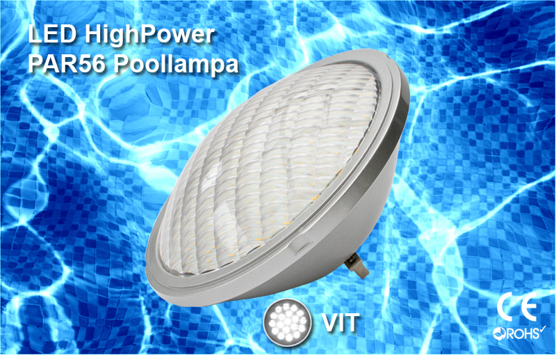 Poolbelysning PAR56 HighPower Vit Rostfritt lamphus