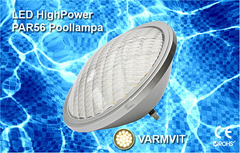 Poolbelysning PAR56 HighPower Varmvit Rostfritt lamphus