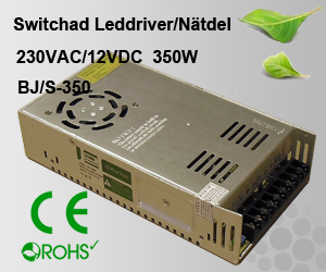 Switchad Leddriver/Nätdel 230VAC/12VDC 350W