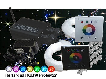 Stjärnhimmelpaket 32W RGBW Dubbel Ledprojektor Väggkontroll 17kvm