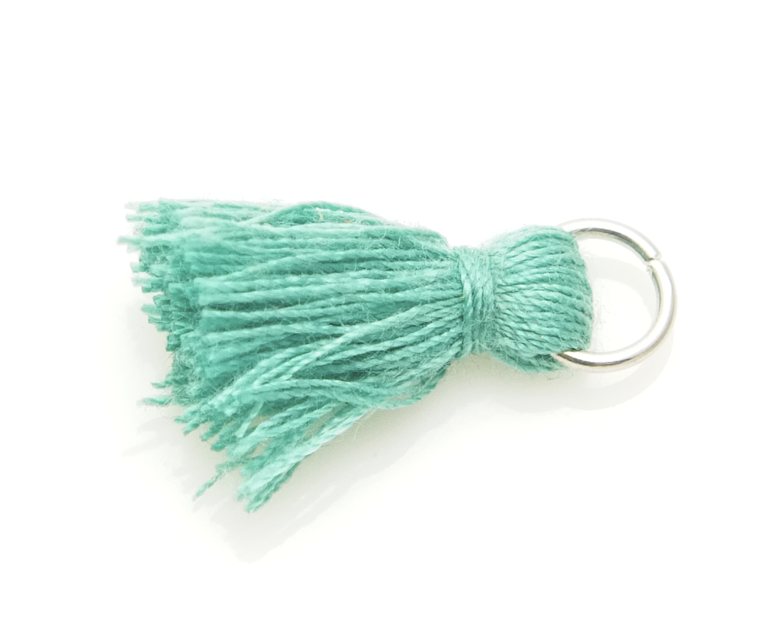 Mini tassel - havsgrön