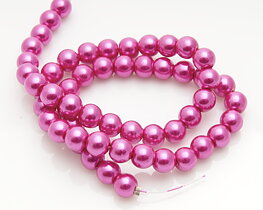 Vaxade glaspärlor pink