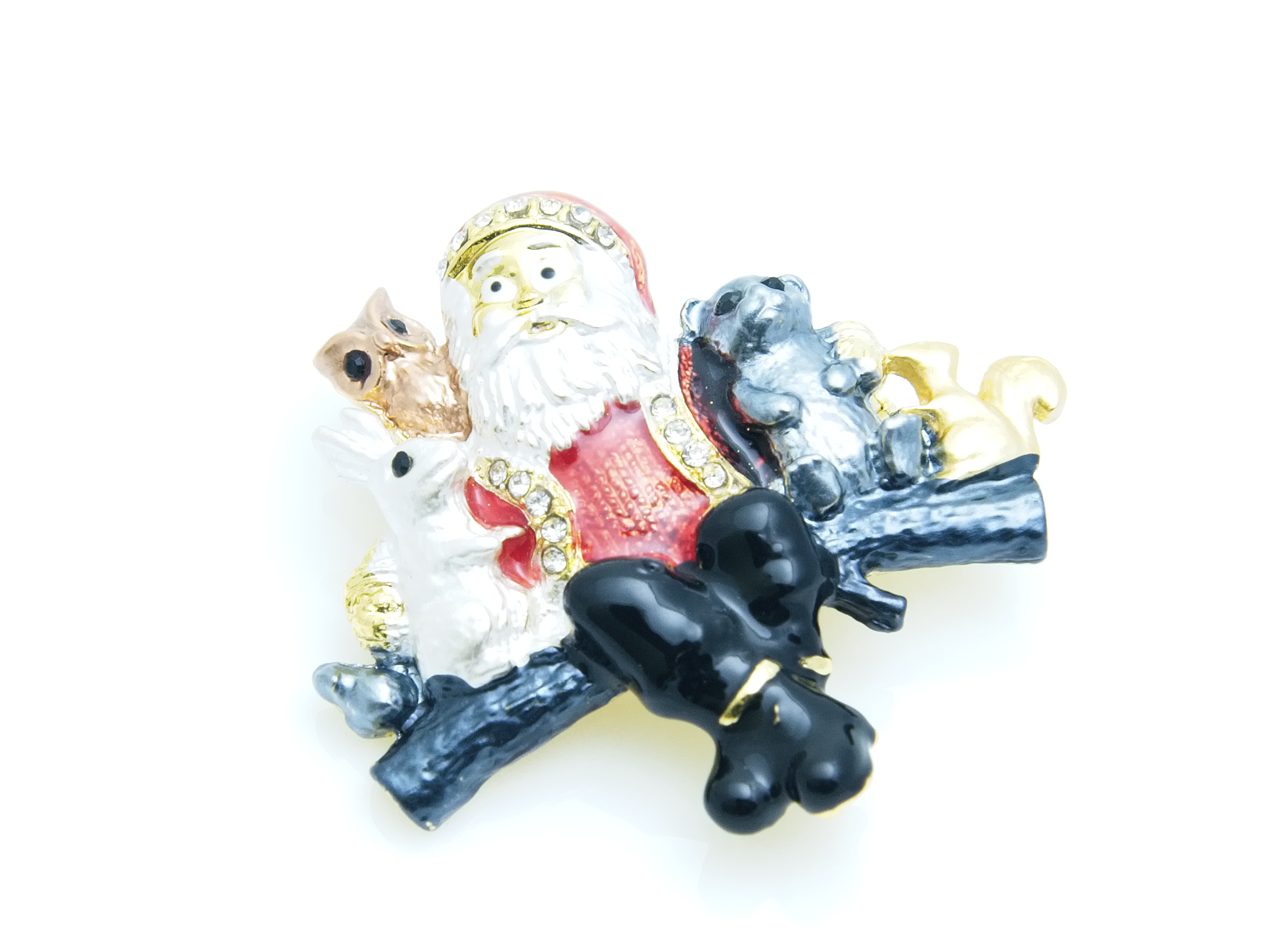 Glad tomte brosch
