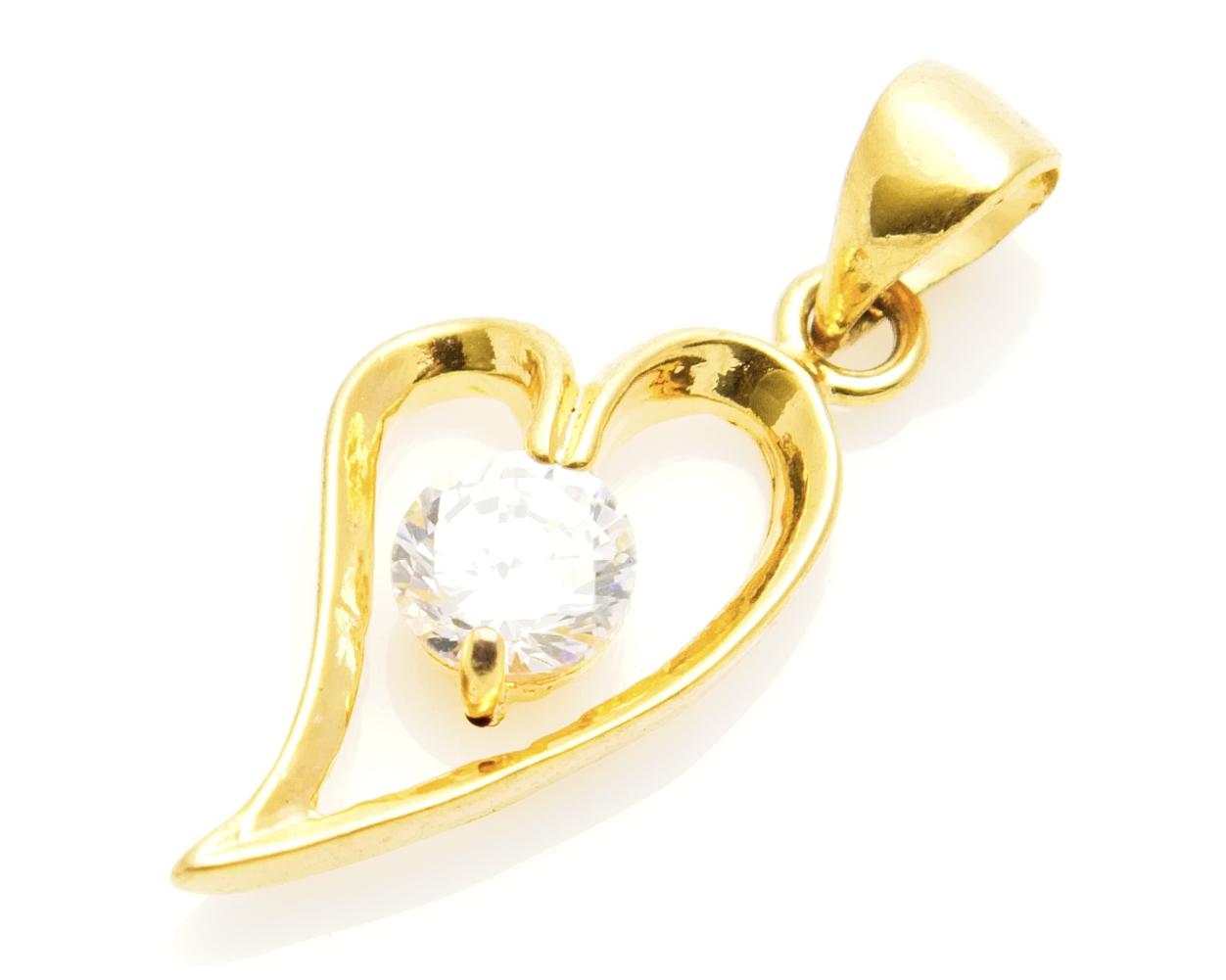 Guldplätterat hjärta med rhinestone