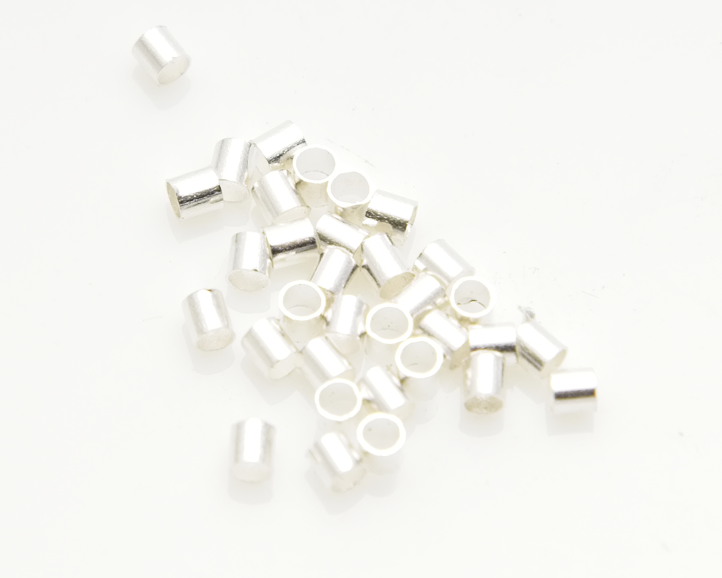 Klämpärlor, silverplätterade