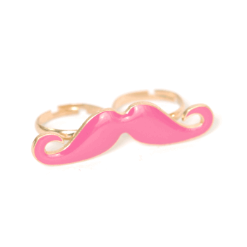 Dubbelring Mustasch (rosa)