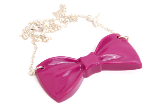 Halsband Rosettfluga (cerise)