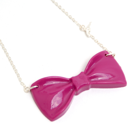Halsband Rosettfluga (cerise) - 2