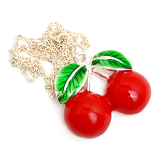 Necklace Cherry Enamel
