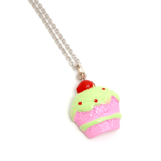 Necklace Cupcake (lime/pink) - 2