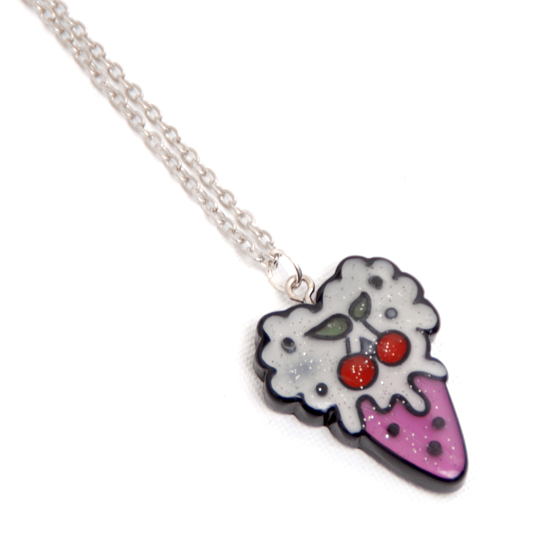 Necklace Icecream Cherry Bling - 2