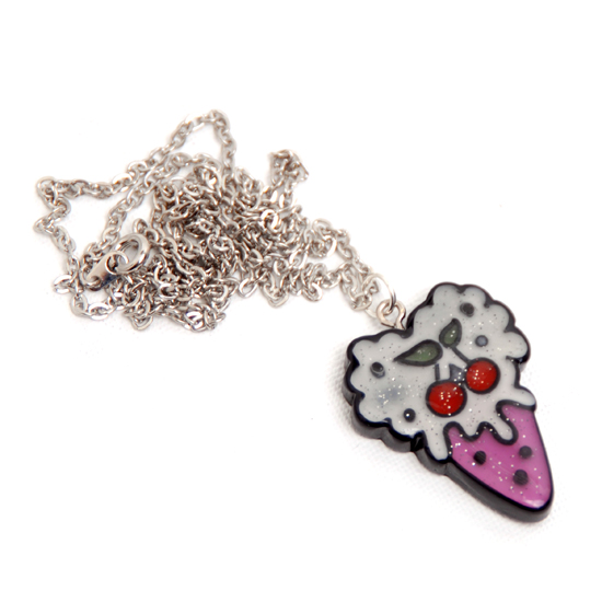 Necklace Icecream Cherry Bling