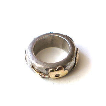 Ring Blomma, Sterling silver och 14kt guld