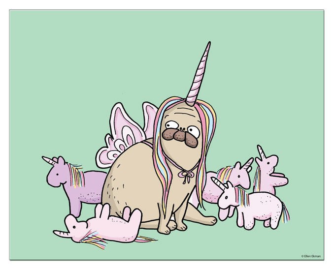 Poster Lilla Berlin unicorn 24x30 cm