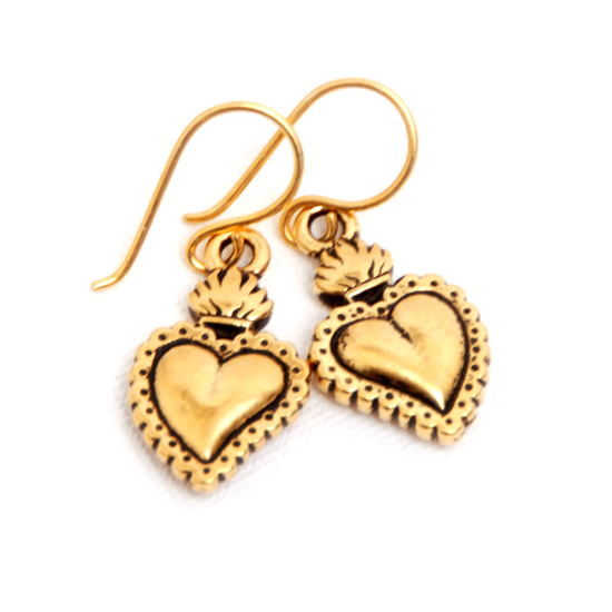 Örhängen Flaming Heart (guld)