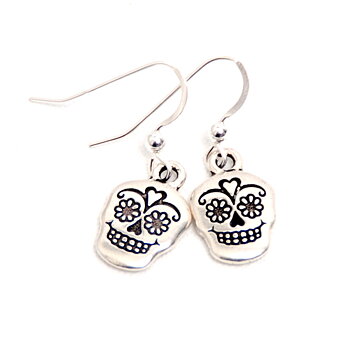 Earrings Sugar Skull (silver)