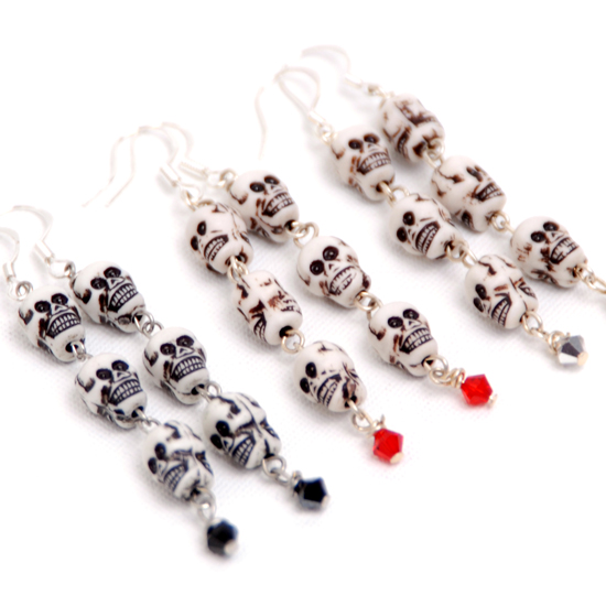 Earrings Hanging Skulls