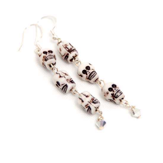 Earrings Hanging Skulls - 2