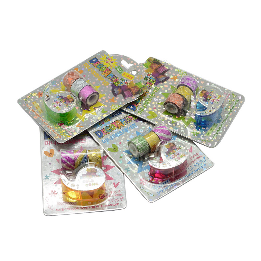 Glitter minitejp 3 st med tejphållare