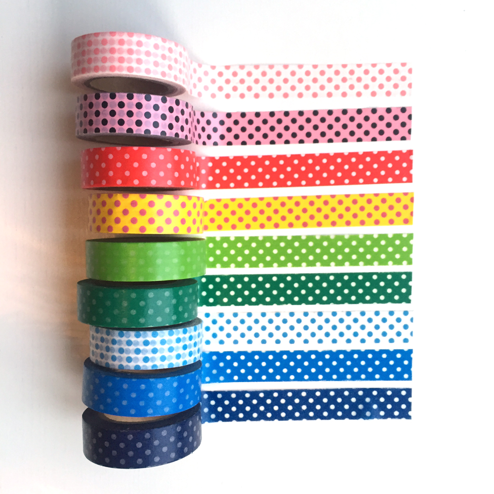 Tejp, washi, papperstejp, prickiga
