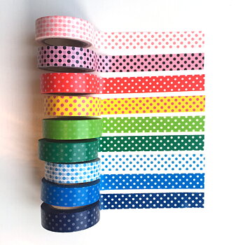 Tejp, washi, papperstejp, prickiga