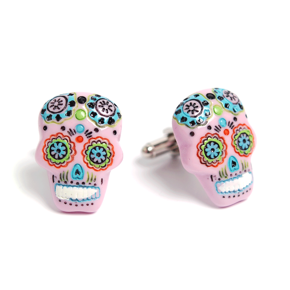 Kalvosinnappeja Sugar Skull (pinkki)