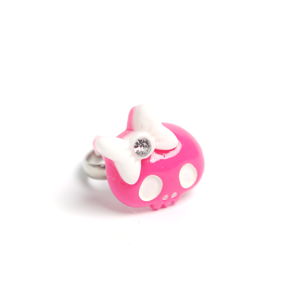 Barnring Skull rosett (rosa)