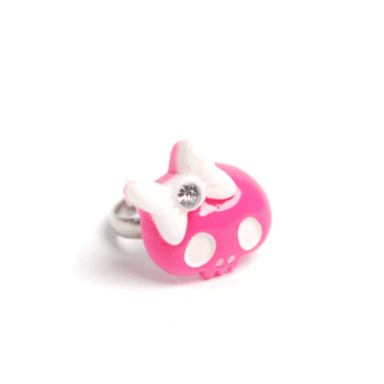 Barnring Skull rosett (rosa)