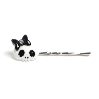 Hairpin Skull bow (white)