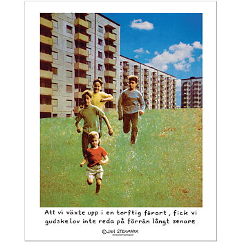 Poster Jan Stenmark "Förort" small 24x30 cm