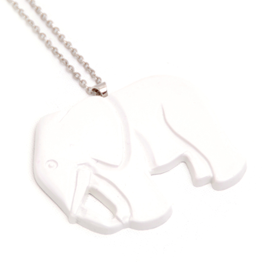 Halsband Elefant (vit)