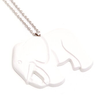 Halsband Elefant (vit)