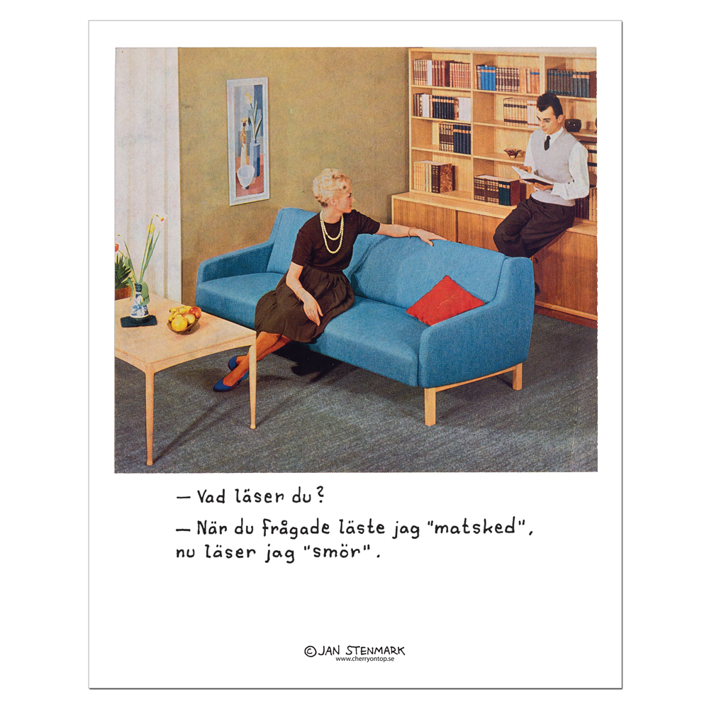 Poster Jan Stenmark "Läser" small 24x30 cm