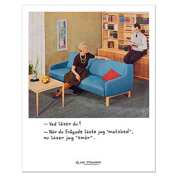 Poster Jan Stenmark "Läser" small 24x30 cm