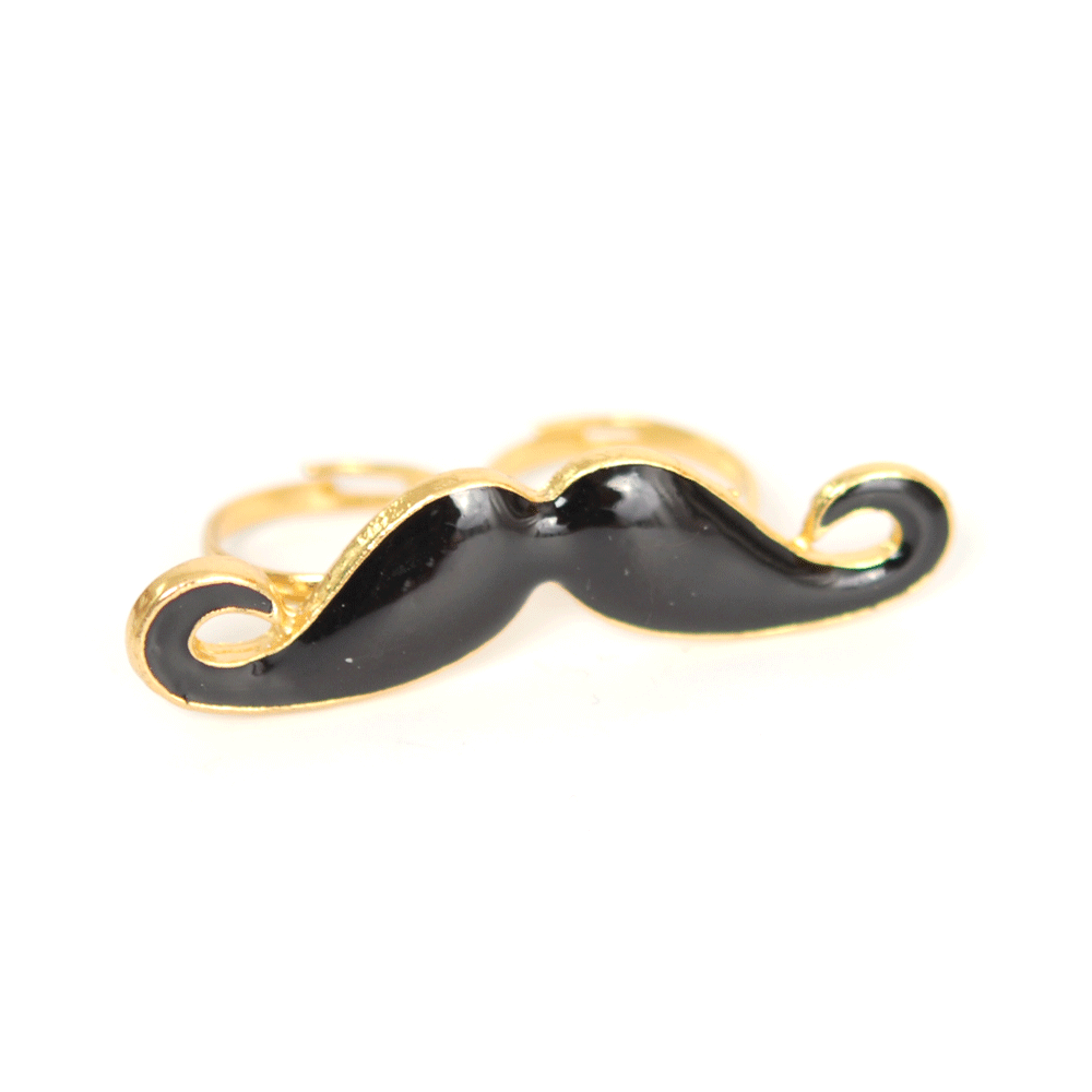 Dubbelring Mustasch (svart)