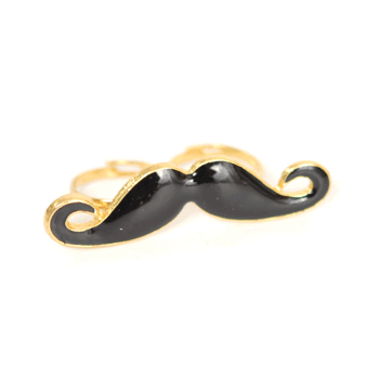 Dubbelring Mustasch (svart)
