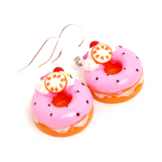Earrings Donuts Big (pink)