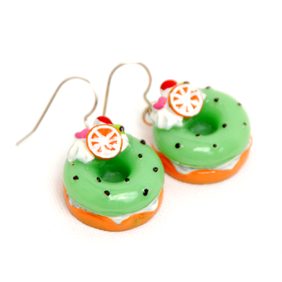 Earrings Donuts Big (green)