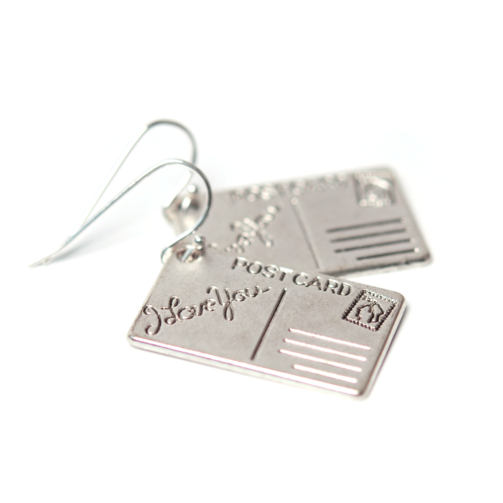 Örhängen Postcard I Love You (silver)