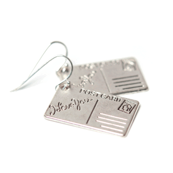 Örhängen Postcard I Love You (silver)