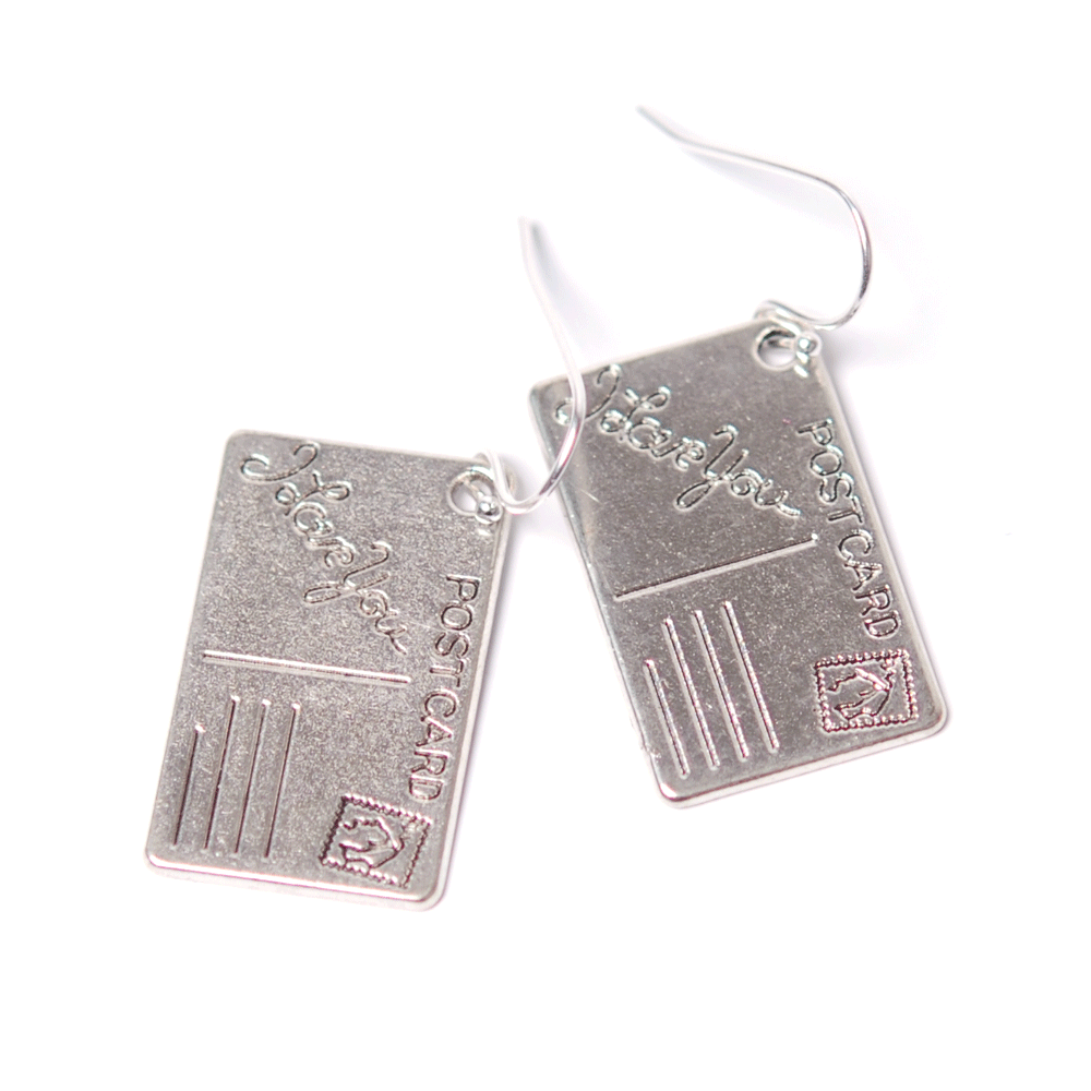 Örhängen Postcard I Love You (silver) - 2