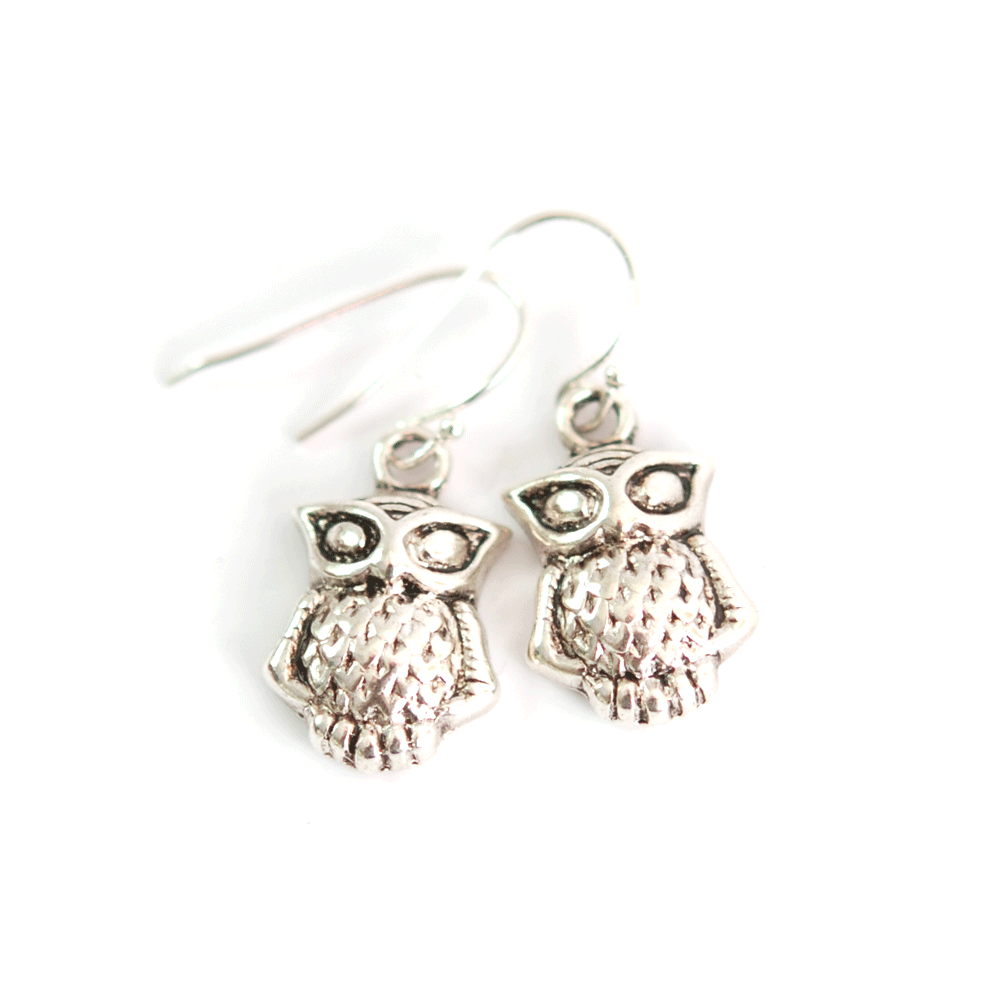 Earrings Owl 1 (silver)