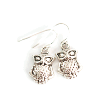 Earrings Owl 1 (silver)