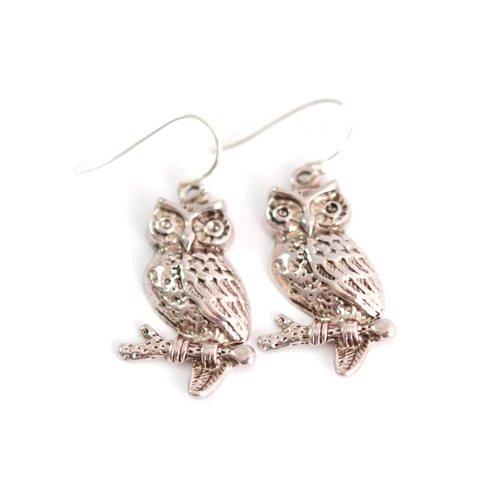 Earrings Owl 2 (silver)