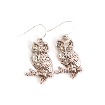 Earrings Owl 2 (silver)
