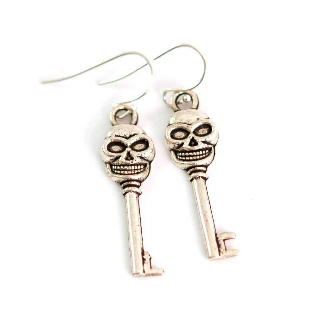 Earrings Skull Key (silver)