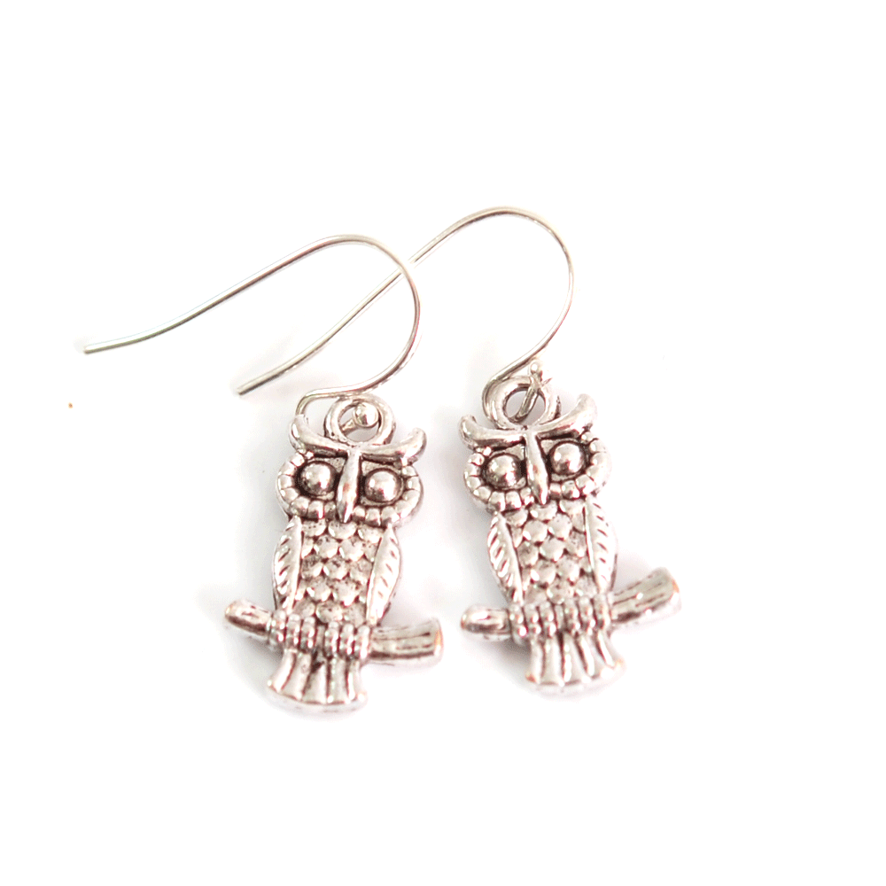 Earrings Owl 4 (silver)
