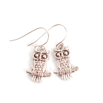 Earrings Owl 4 (silver)