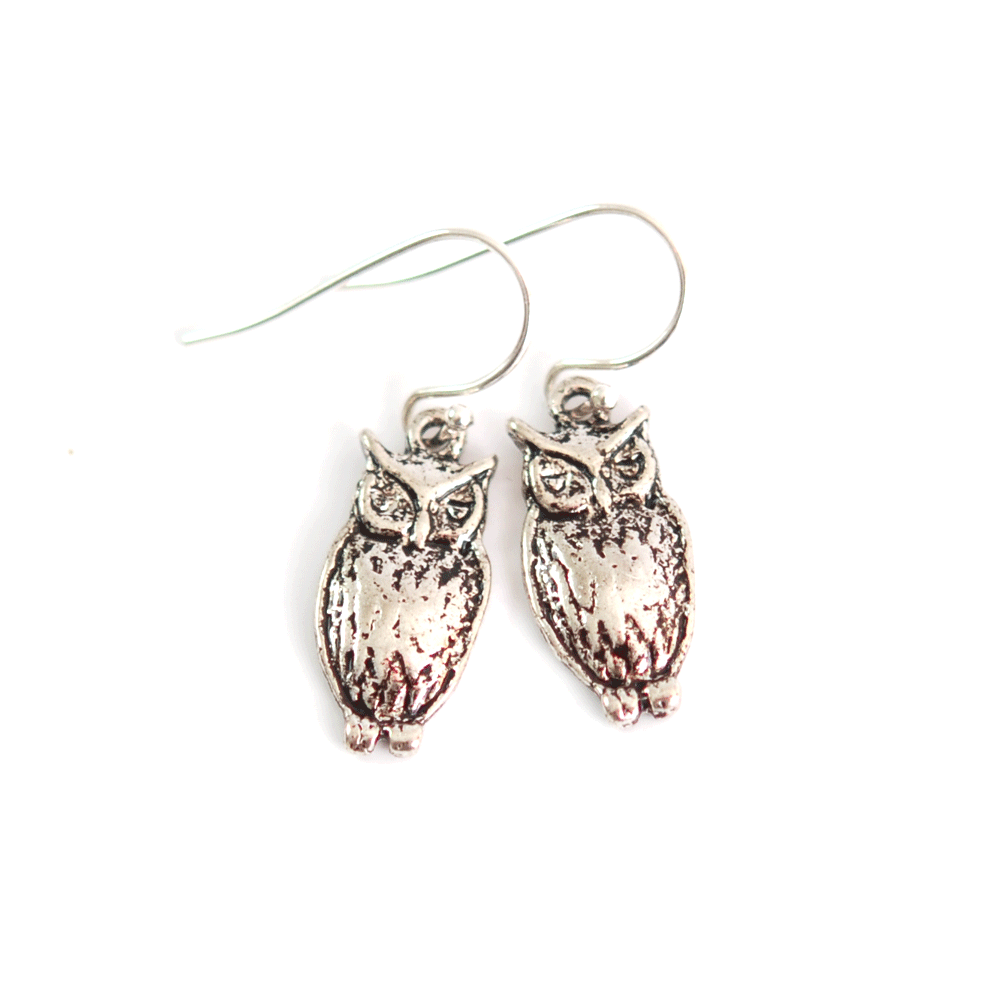 Earrings Owl 5 (silver)