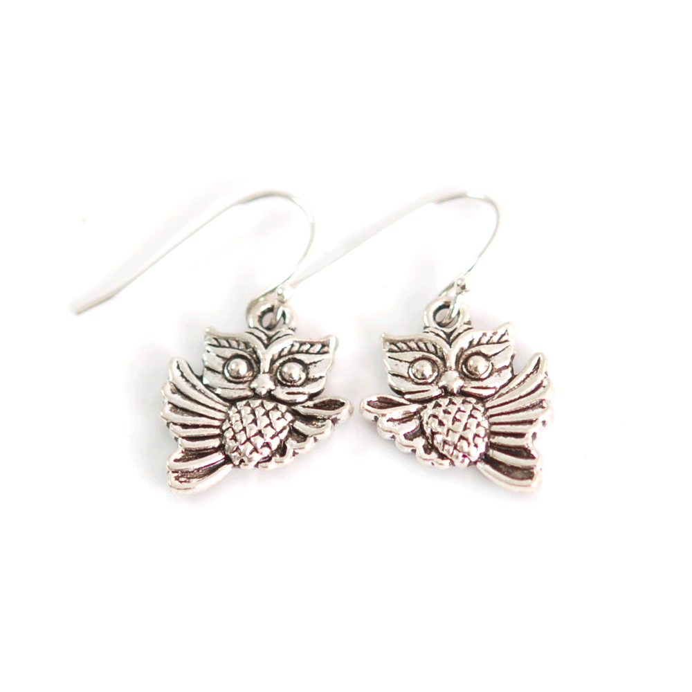 Earrings Owl 6 (silver)